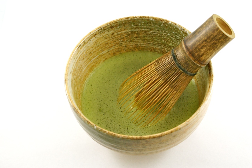 Ceremonial matcha in chawan with chasen